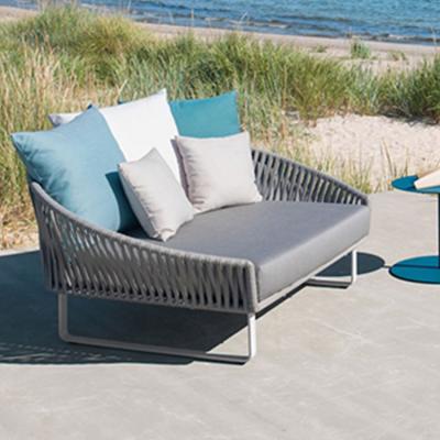 China Outdoor Weather Furniture Garden Strap Outdoor Rope Woven Sofa Set Rattan Garden Furniture Terrace Sofa for sale