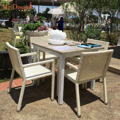 China Wholesale Mr. Dream Outdoor All Weather Garden Weather Furniture PE Rattan Plastic Wicker Dining Set for sale