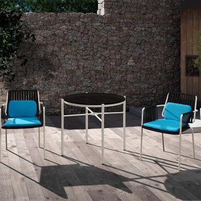 China France Style Waterproof Industrial Modern Rope Woven Outdoor Garden Dining Chair for sale