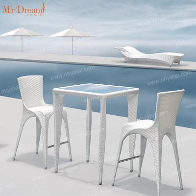 China Water Proof Mr.Dream 4 Leg Restaurant Commercial All Weather Outdoor Wicker Bar Stools for sale