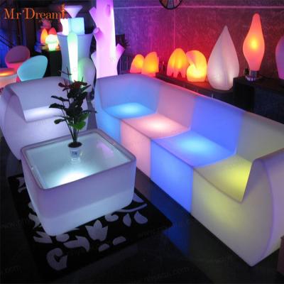 China Mr.Dream Commercial Outdoor Party Waterproof Rechargeable Glowing Sectional Led Furniture for sale