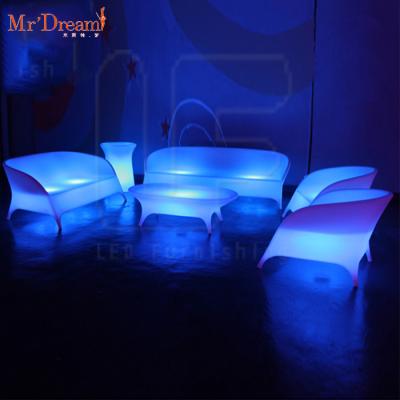 China Fast Shipping Weather Resistance Color Changing Waterproof Lounge Outside Bar Led Up Light Garden Furniture for sale