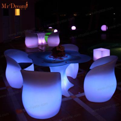 China Mr.Dream remote control waterproof outdoor commercial wedding decoration led furniture led table led chairs for sale