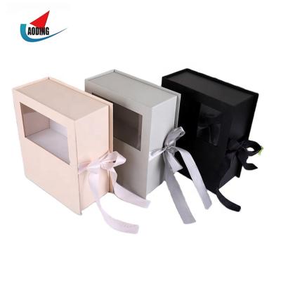 China Biodegradable Custom Makeup Packaging Box Flower Magnetic Cardboard Paper Gift Box With Ribbon for sale