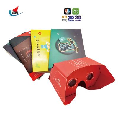 China 3D Movie/3D Watching Games/Education OEM Printing Cheap Cardboard 3D Helmet Virtual Reality Box VR Flat Paper Glasses for sale