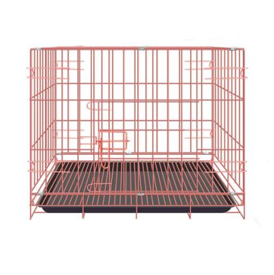 China Original Sustainable 100% Brand New Pink Multisize Outdoor Folded Wire Dog Cage For Large Dog for sale