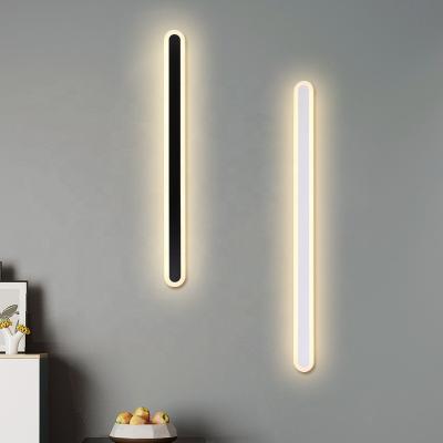 China Post modern simple linear villa wall light corridor decoration LED wall lamp wall sconces bedroom hotel home bathroom bathroom led lighting for sale