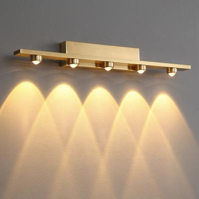 China Anti Fog Modern Single Copper Modern Single Lamp Porch Lamp Front Wall Mirror Bathroom Decorative Toilet Dressing Table Led Wall Light for sale