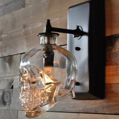 China European American Nordic Creative Retro Skull Wall Lamp Wind Wall Lamp Corridor Stairs Decoration Bar Sconce Industrial Glass Lights for sale