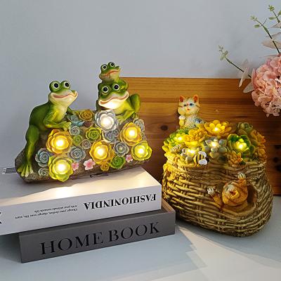 China Global Wholesale High Quality Cartoon Sculpture Home Decor Resin Figurine Frog Figurine Home Decor for sale