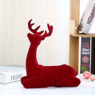 China Reindeer Christmas Decoration Deer Epoxy Resin Traditional Flocking Handmade Mold for Gifts and Crafts for sale