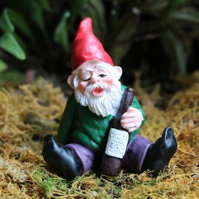 China Europe Funny Fairy Garden Mini Garden Gnome Resin Figurines for Mini Greenhouse and Garden Decoration for sale