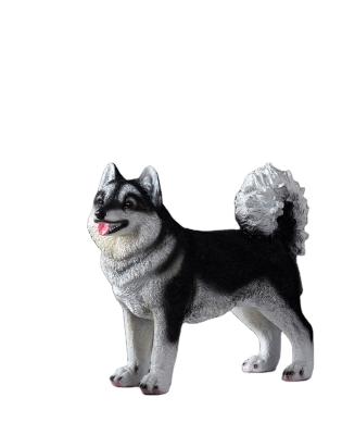 China Beautiful Garden Husky Dog Sculpture of Husky Sitting Dog Statue Ornament from World Resin for Garden Decor for sale