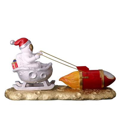 China New Arrival Christmas Traditional Astronaut Sledding Resin Crafts For Home Living Room for sale