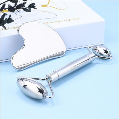 China Cheap Sales 100% Jade Roller Facial Massager Hot Titanium Stone Guarantee Gua Sha Set for sale