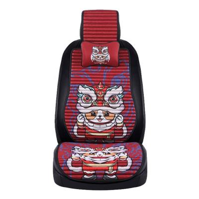 China Easy Clean Cartoon Four Seasons Breathable And Airy Monolithic Funny Fabrics Universal Full Set Car Cushion Car Seat Cover for sale