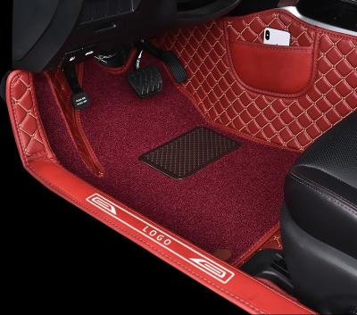 China Business new design PVC leather car mat cover threshold luxury, high quality leather+Coil fortuner car mat for sale