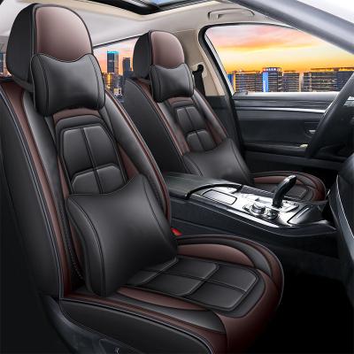 China New arrivals easy clean fashion pvc leather car seat covers design universal car seat cushion manufacturer leather car seat upholstery for sale