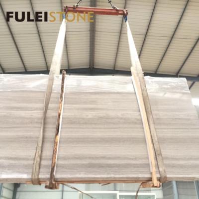 China Modern Cheap White Wooden Vein Marble Tiles And Slabs Polished for sale