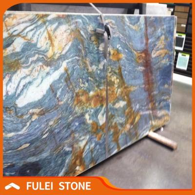 China Building& multifamily & hospitality & Real Estate Brazilian Blue Granite Rough Louise Van Gogh Stone Slab for sale