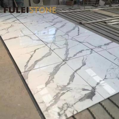 China Modern Hot Sale Polished Staturio Natural White Marble Tiles for sale