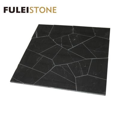 China Modern Natural Polished Cheap Black Marble Tiles Price Per Square Meter for sale