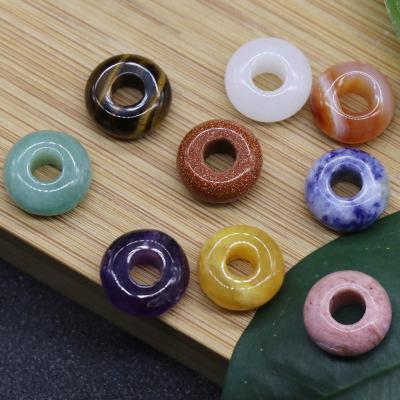 China Jewelry Making 8*14mm Abacus Beads For DIY Braided Rope Jewelry Making Natural Agate Crystal Jade Big Hole Loose Beads for sale