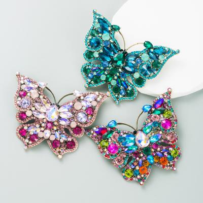 China Hot DIY Jewelry Accessory 2022 Full Bling Diamonds Brooch Butterfly Rhinestone Women Brooches for sale