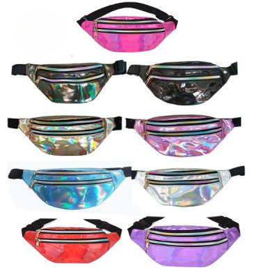 China Customizable Waterproof PVC Hip Hop Laser Clear Holographic Transparent Bag Fanny Pack Waist Bag Reflective Water Proof Wholesale for sale