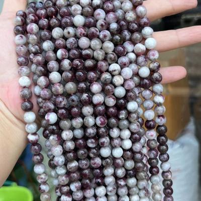 China Fashion Use Ready To Ship Polished Loose Round Plum Tourmaline Beads for sale