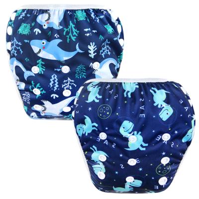 China Famicheer BSCI Printed Side Breaks Washable Reusable Swim Diaper Nappy for Baby for sale