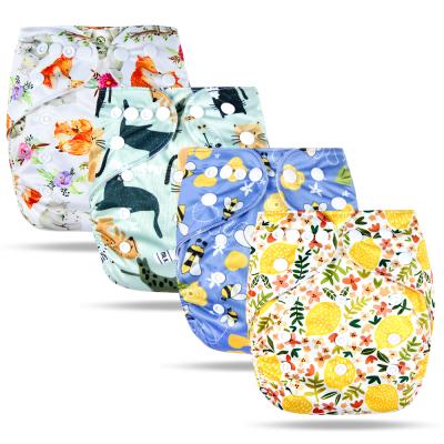 China Printed 2021 Custom Famicheer Waterproof Reusable All In One Pocket Baby Size Bamboo Charcoal Cloth Diapers for sale