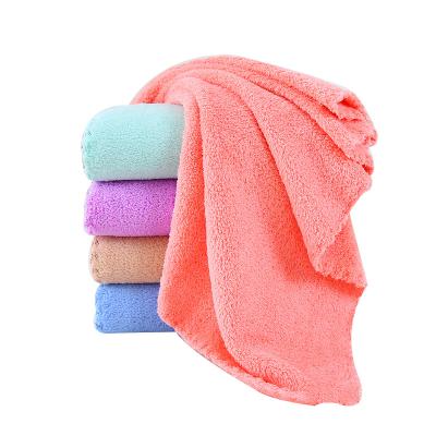 China Wholesale customized edgeless soft towel safe for kids logo microfiber towel dry hair for sale