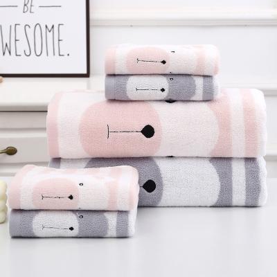 China Child safe manufacturers wholesale 100% cotton bath towel cute jacquard bath towel for sale