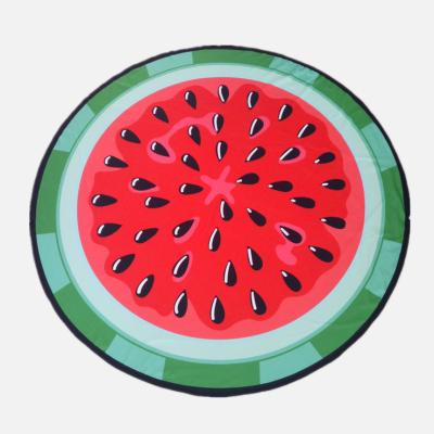 China Custom Printed Watermelon Hypoallergenic Shaped Around Beach Towel for sale