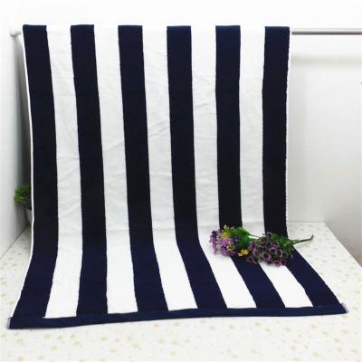 China Wholesale QUICK DRY 100% Cotton Towel, Black and White Striped Terry Cotton Beach Towel for sale