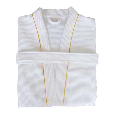 China Factory Wholesale Waffle QUICK DRY White Cotton Bathrobe Luxury Bathrobes For Hotel for sale