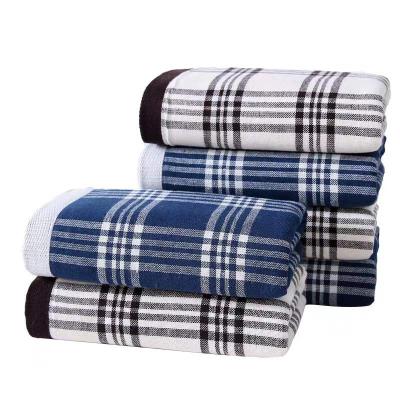 China Lattice Child Safe High Quality Large Thick Towel Hand Towel 100% Cotton Terry Custom Logo for sale