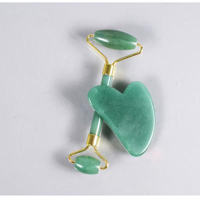 China China OEM Natural Organic Massage Gua Sha Jade Roller Powder Crystal Amethyst Jade Roller Body Care Set for sale