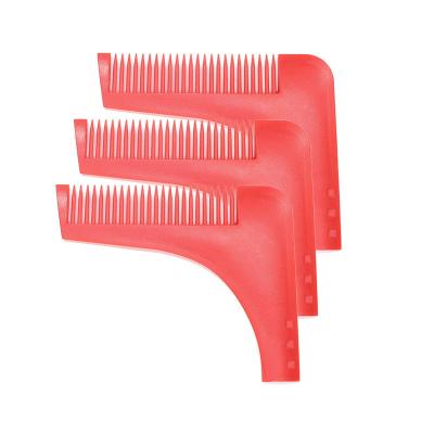 China Custom Beard Comb Men Gentleman Beard Styling Accessories Trim Training Tool Comb Set Lines Symmetry Facial Hair Beard Shaper Guide Template Combs for sale