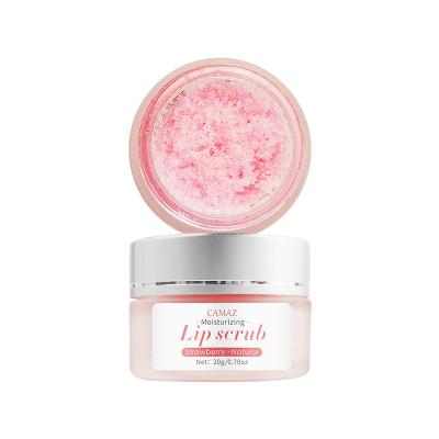 China Lip Exfoliating Lip Scrub Vendor Strawberry Soft Exfoliating Flavors Sugar Moisturizing Nourishing Pink Lip Scrub For Dark Lips for sale