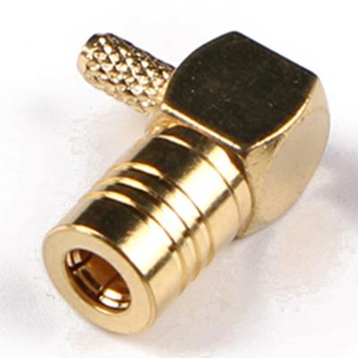 China RF SMB Female Right Angle To RG174 SMB Male Straight Plug Crimp For RG316 SMB Connector for sale