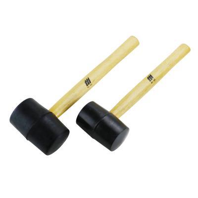 China High Quality Machinist Hammer DIY Tools Mallet Flooring Hammer With Wooden Black Rubber Handle for sale