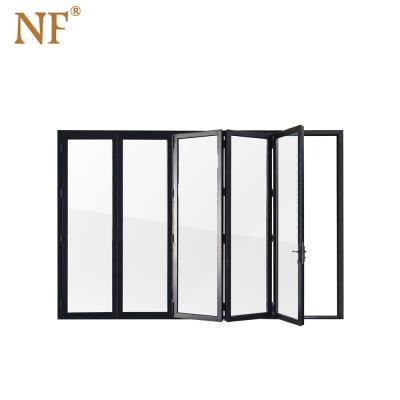 China Heat Insulation Temper Glass Sliding Aluminum Door, Australian Aluminum Bifold Door, White Aluminum Bifold Doors for sale