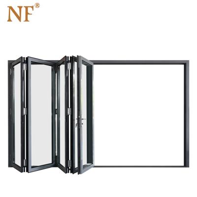 China Cheap Heat Insulation NFRC Heavy Duty Thermal Break Aluminum Folding Door And Windows for sale