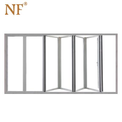 China Heat Insulation Patio Glass Doors Folding Aluminum Folding Doors Folding Metal Tempered Glass Cavity Glass Doors for sale