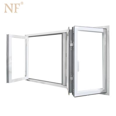 China Folding Screen NF Cheap Aluminum Bifold Folding Glass Windows , Aluminum Folding Window With Thermal Break for sale