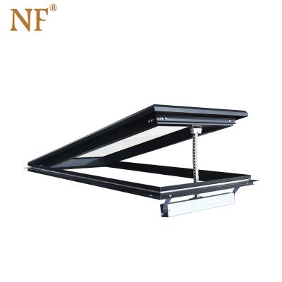 China Aluminum Folding Screen Bi Folding Roof Window Glass Skylight With Opener for sale