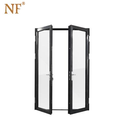 China Heat Insulation Casement Door Manufacturing Custom Size Exterior Balcony French Doors Aluminum for sale