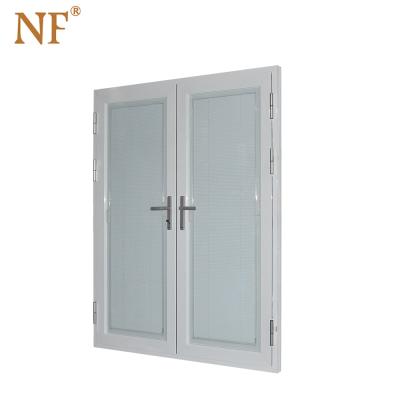 China High Heat Insulation Safe Modern Exterior Front Entry Door German Swing Aluminum Main Door With Blinds for sale